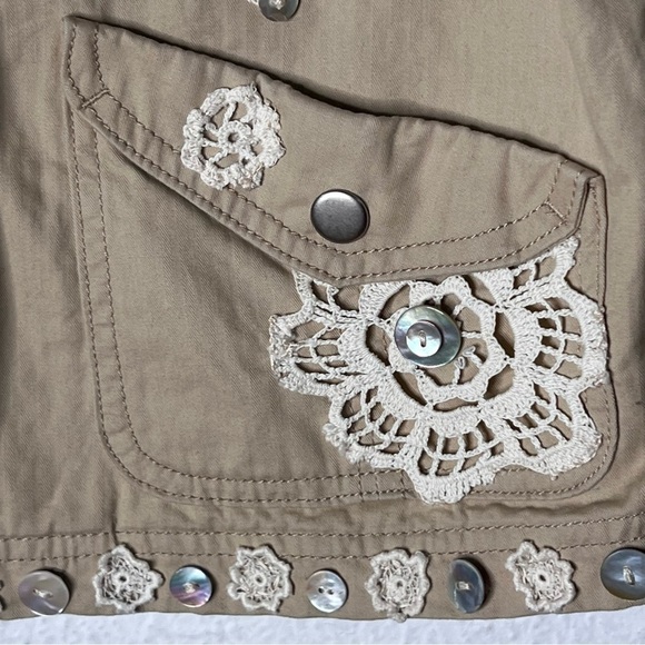 Levi’s tan denim lace appliqué jacket - Picture 7 of 9